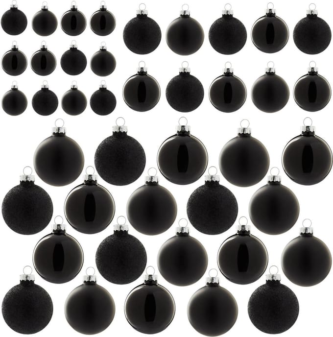 Home kerstbal (set van 42) (ø7 cm) zwart