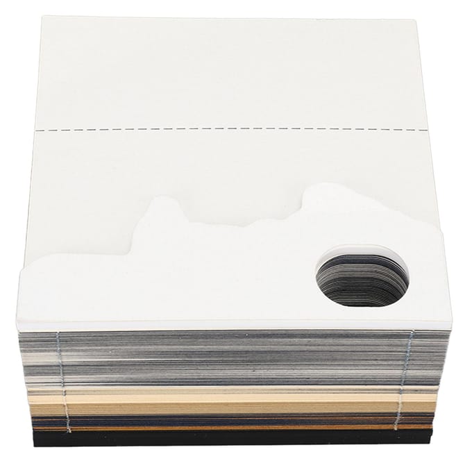Kasteel 3D Memoblok Multifunctioneel 2024 Kalender Notitieblok Gemaksstickers met Licht Kerst gray