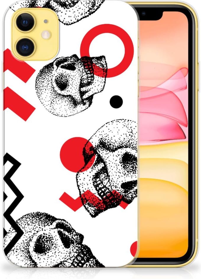 Silicone Back Case Apple iPhone 11 Skull Red