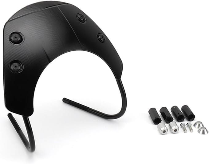 Motor Windscherm - Visière Scooter - Comfortabel Rijden - Verstelbare Hoogte - 50 Gram - Zwart