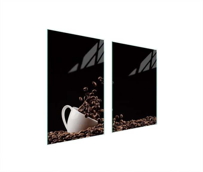 TMK ArtDeko Serie - Glas Beschermplaat - 65x52 - Hartglas - Veelkleurig