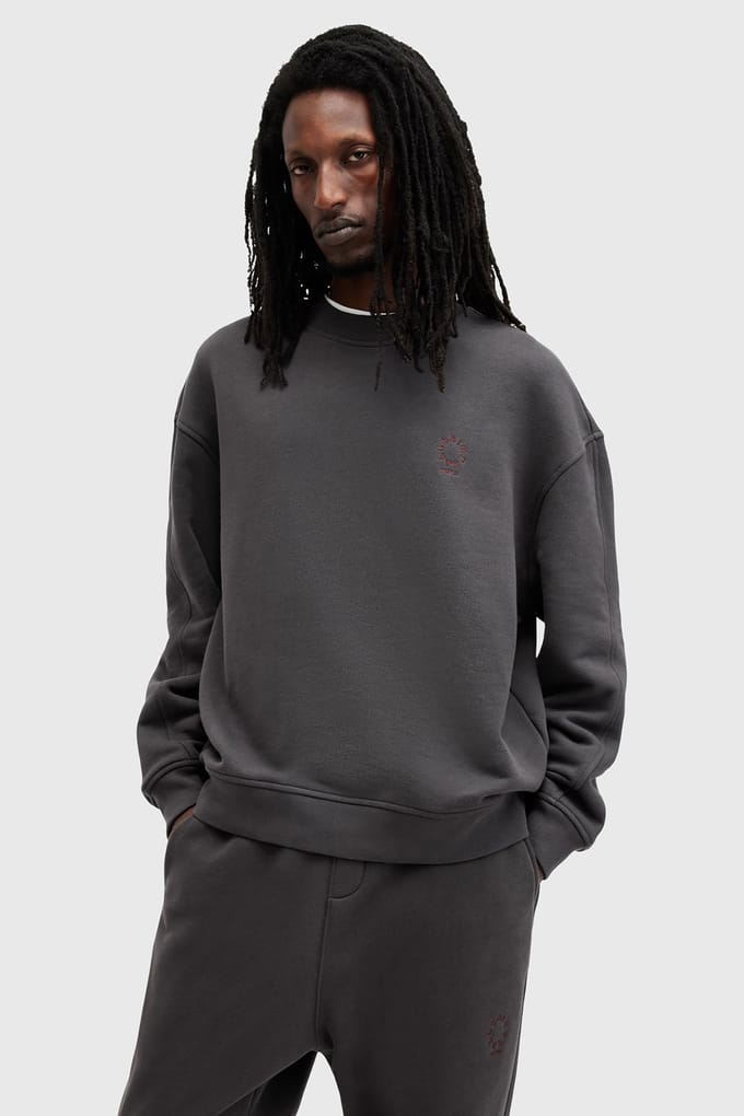 AllSaints Haven Crew Washed Black Taglia: S | Maglioni a maglia Outlet | Uomo | Nero