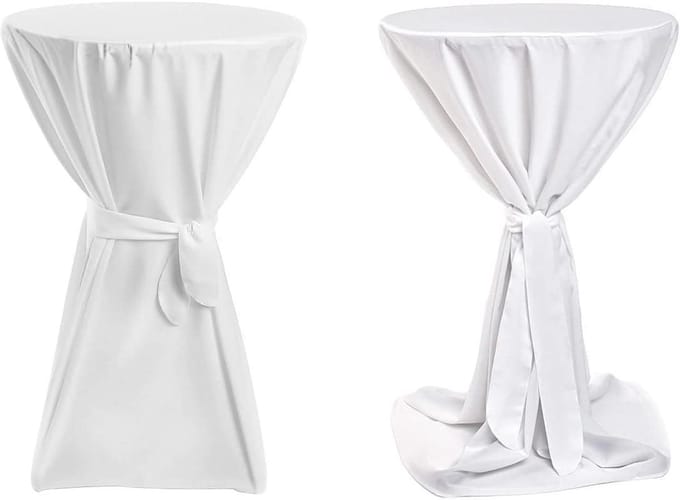 Bar tafelhoezen - Statafelhoezen - Feestelijke aankleding - Gourmet kwaliteit - Set van 2 - Wit