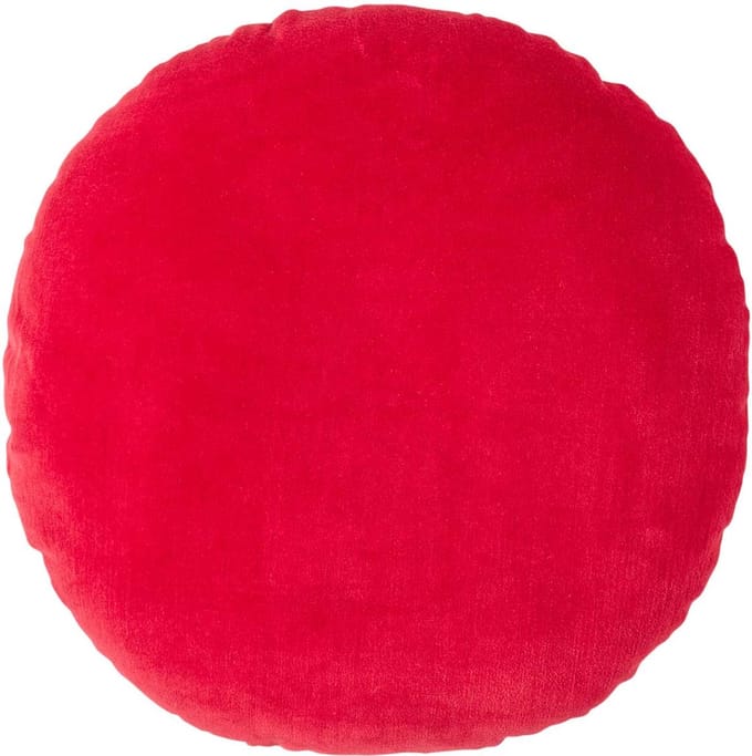 Homescapes fluwelen kussen, 40 cm rond, rood
