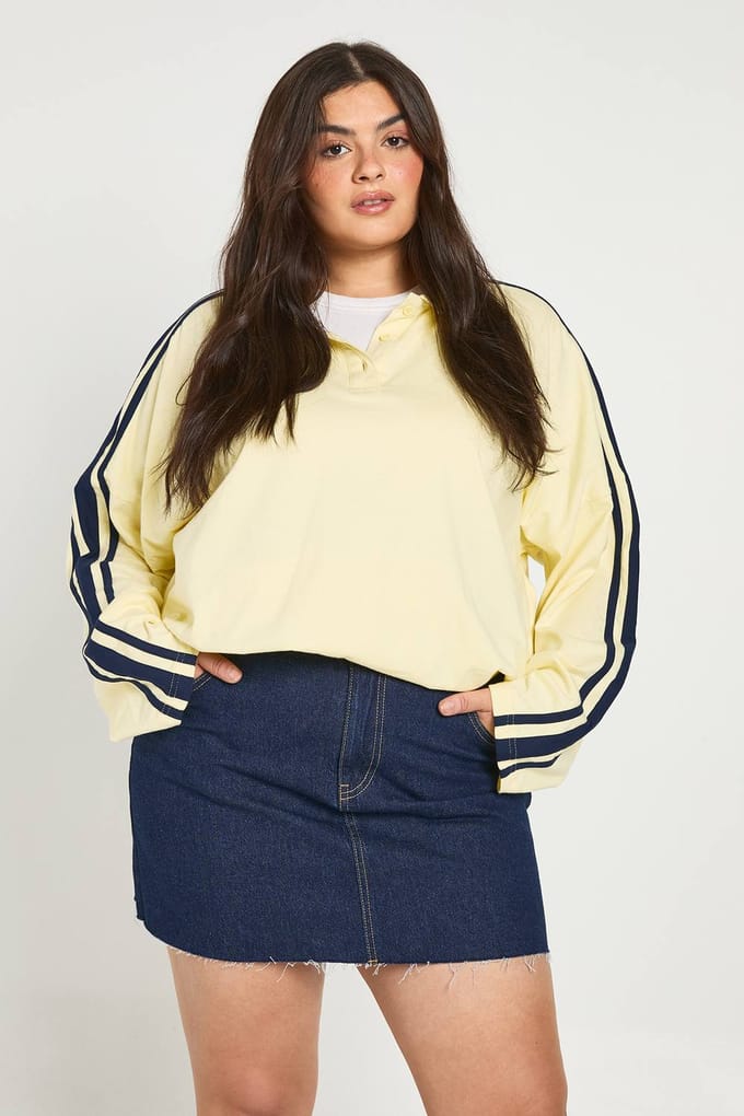 boohoo Dames Plus denim mini-rok | Indigo | Maat: 48