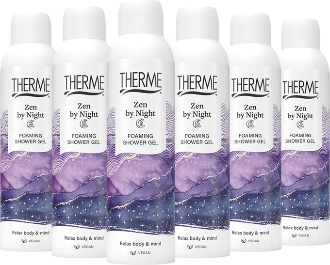 6x Therme Zen by Night Foaming Shower Gel 200ml