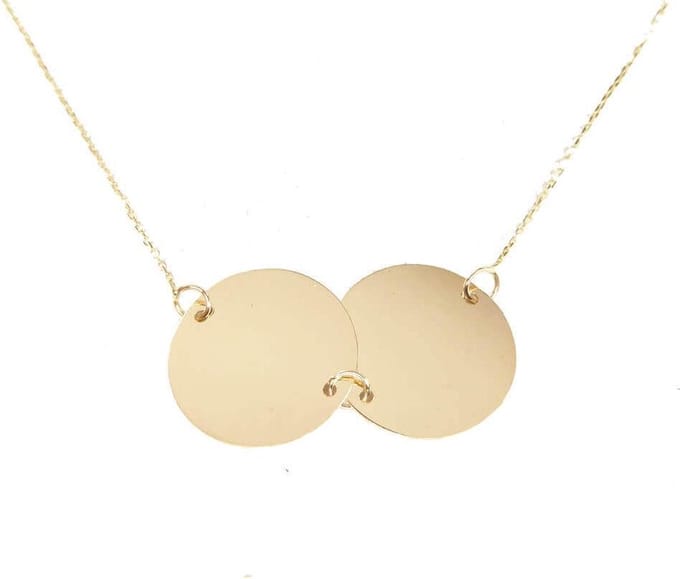 Gouden ketting met dubbele ronde hanger