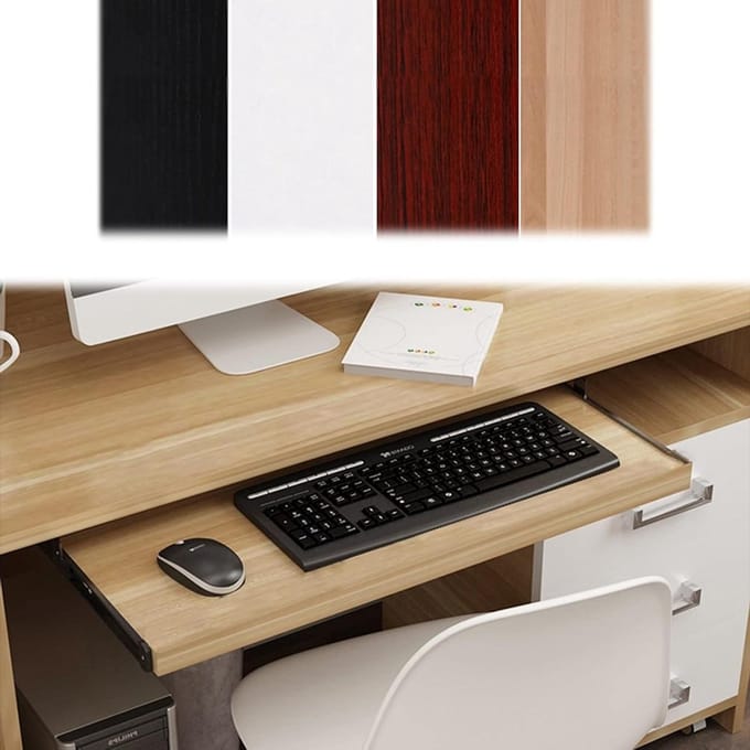 Houten toetsenbordlade - Uitschuifbaar bureauplateau - Ergonomisch werken - Massief houten constructie - 54/60/70 x 27 cm - Niet gespecificeerd