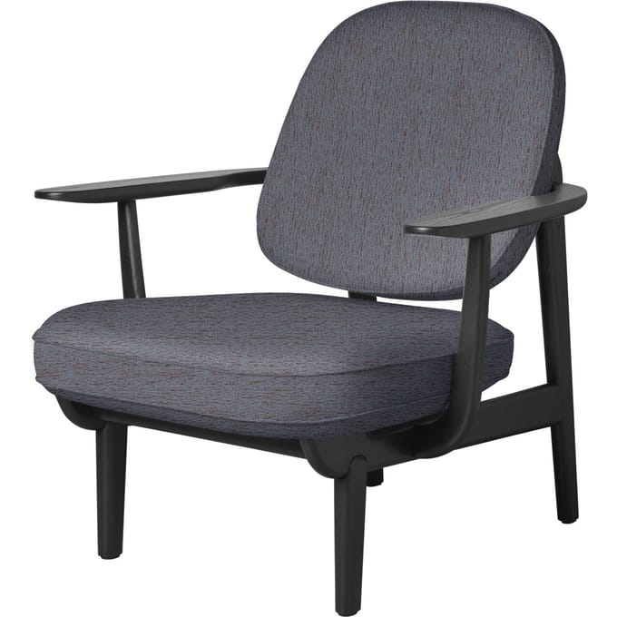 Fritz Hansen Fred Loungefauteuil - JH97 - oranje/blauw - zwart essen