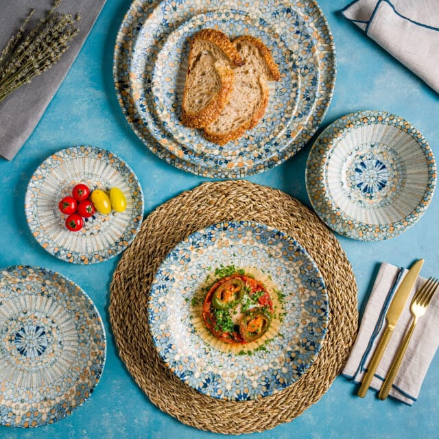 Bonna Dinerbord - Luca Mosaic - Porselein - 27 cm - set van 6