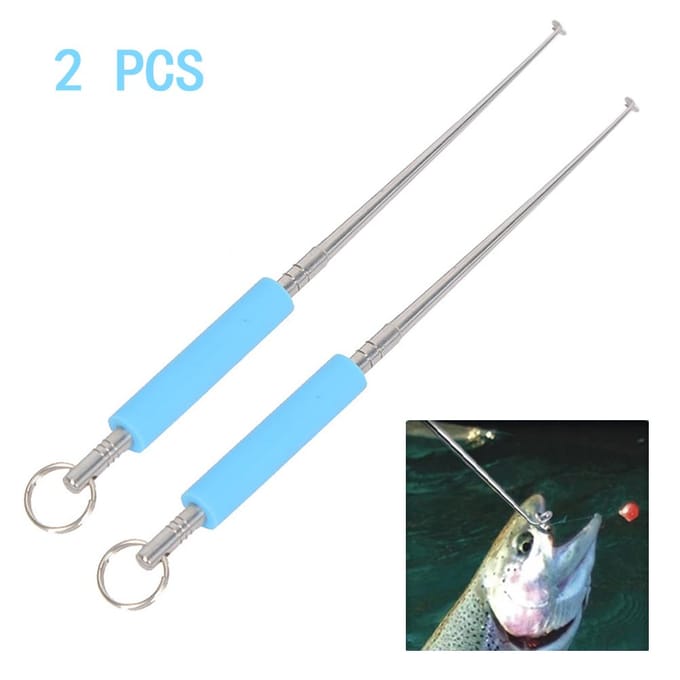 2 Pièces Extracteur d'hameçon de pêche en acier inoxydable avec poignée pour poisson bleu