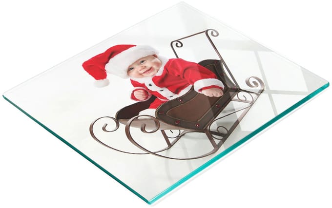 Keukenplank van gehard glas met decoratieve afbeelding van de kerstman, 60x52 cm