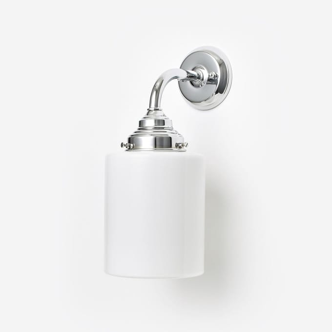 Wandlamp Strakke Cilinder Curve Chroom - Art Deco Trade