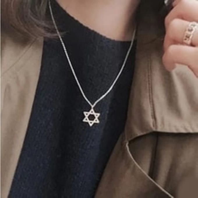 Ketting met hanger Davidster zilverkleur