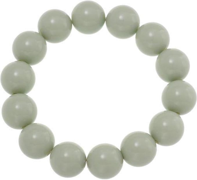 Behave Licht groene rekarmband 14mm bollen, 14-15cm polsomtrek