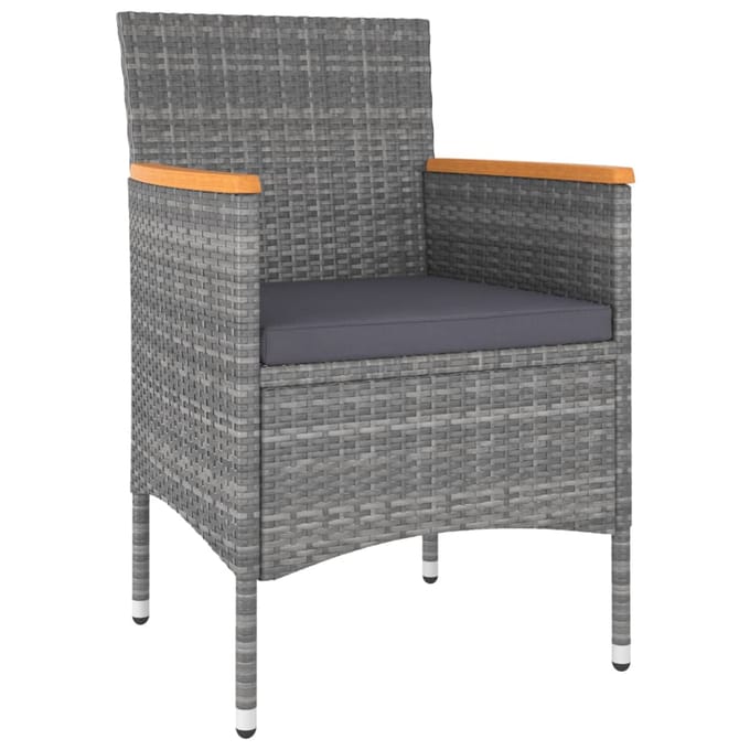 vidaXL - 5-delige - Loungeset - poly - rattan - grijs