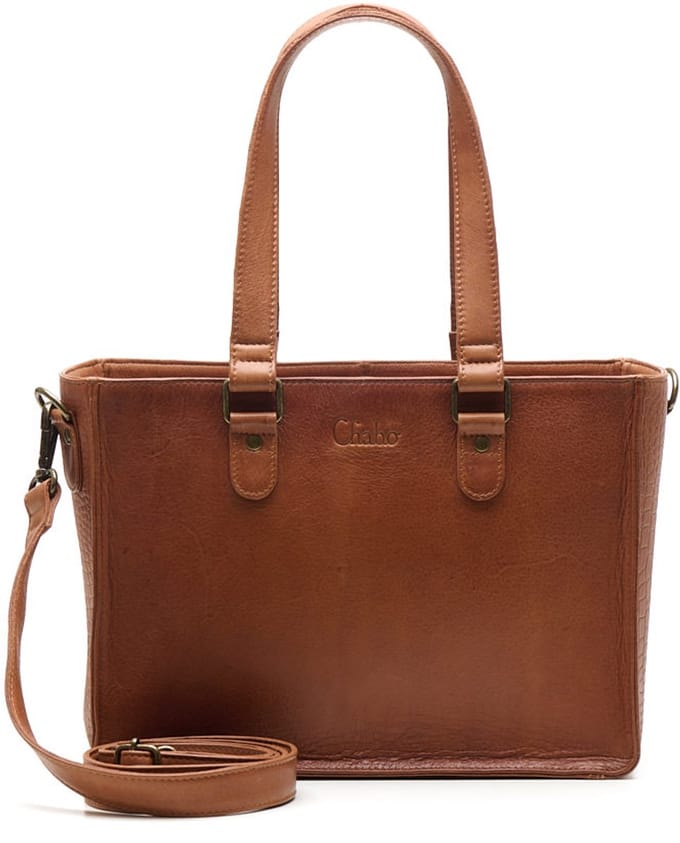 Chabo Bags - Costa Square - Handtas - Schoudertas - Leer - Camel - Bruin