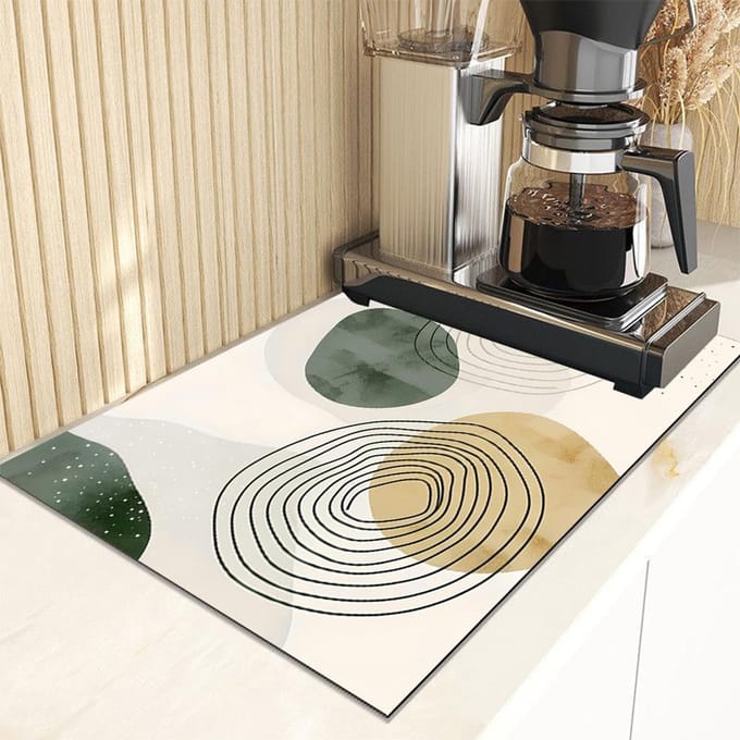 Moderne Abstracte Geometrische Absorberende Afdruipmat Decor Multifunctioneel Keukenblad Eettafel Koffiezetapparaat Pad 40x60cm
