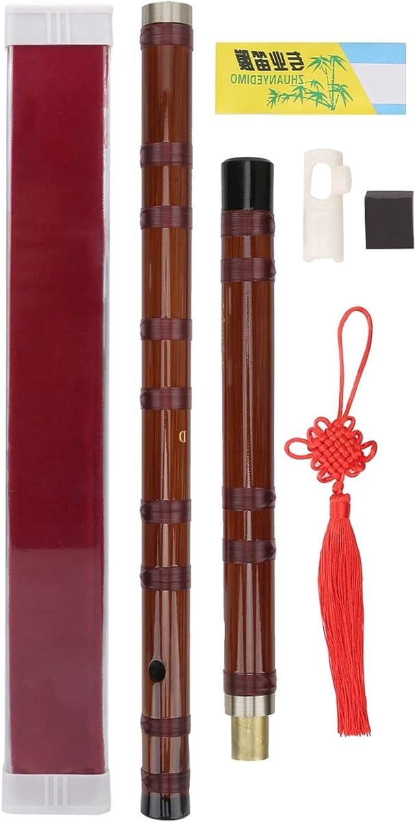 Traditionele Bamboefluit Set voor Beginners - Handgemaakte Dizi Fluit met Droge Bittere Klank