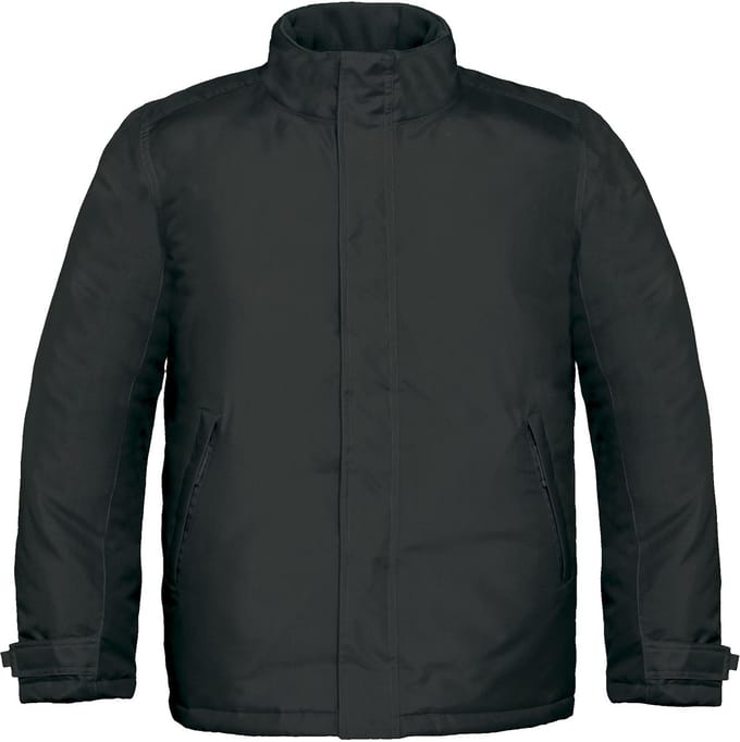 B&C Mens Real+ Premium Windproof Thermo-Isolated Jacket (Waterdichte PU Coating) (Zwart)