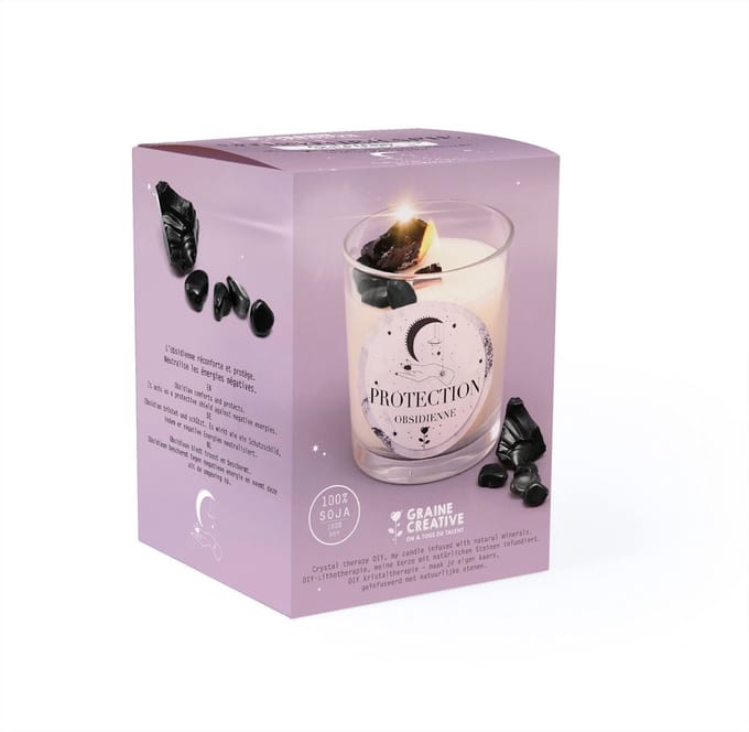 Graine Creative DIY kit edelstenen therapie kaars maken obsidiaan set.