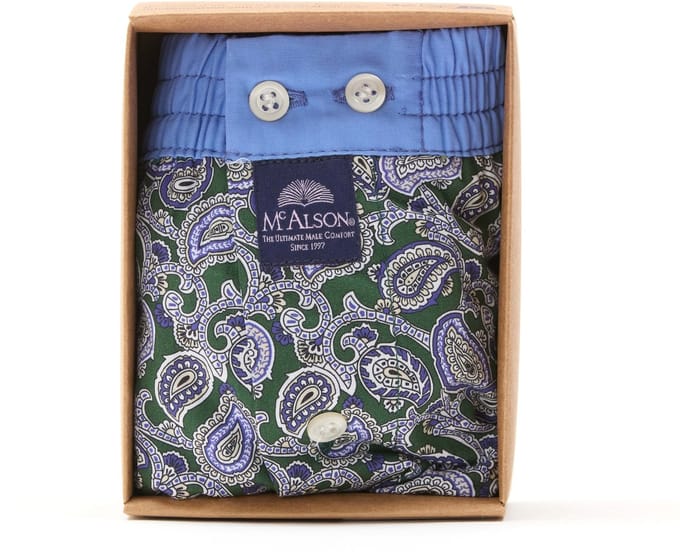 McAlson Boxershort - Paisley dark green & navy (M)