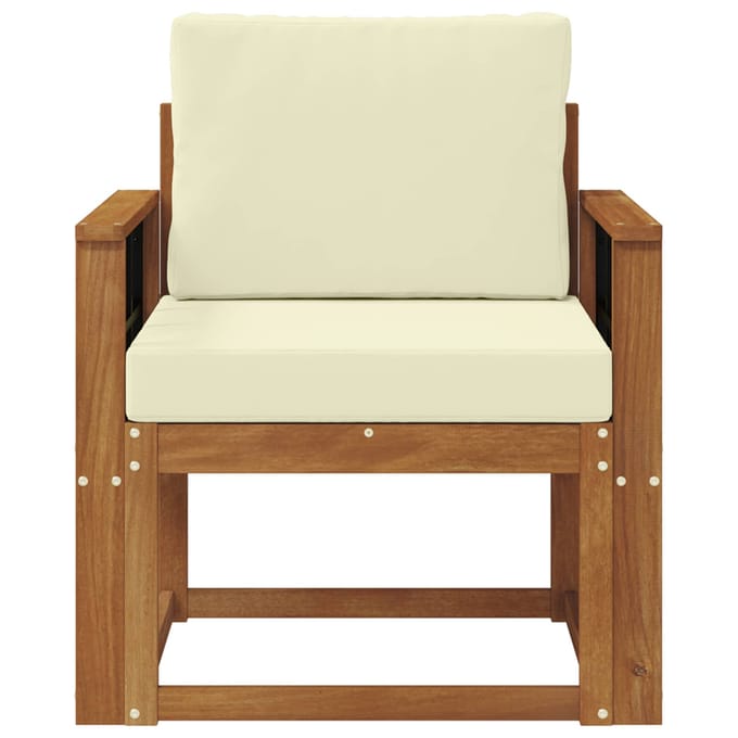 vidaXL - Buitensofa - Massief - Acacia - Hout - en - Polyester - Naturel
