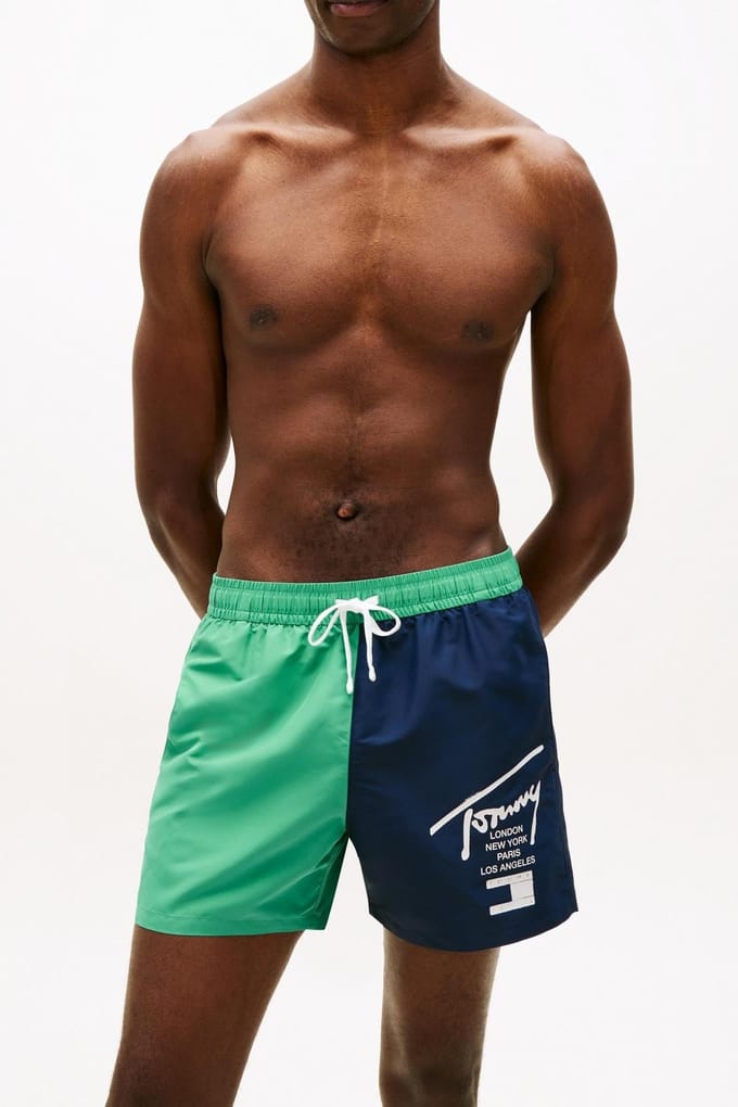 Tommy Hilfiger Tj Medium Drawstring Bahama Green Größe: S | Badehosen Outlet | Herren | Grün