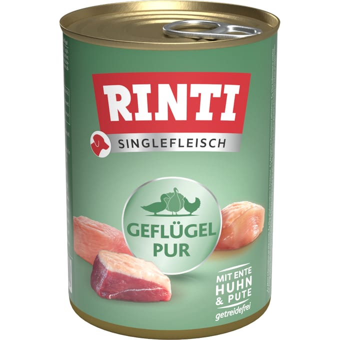 Rinti - Enkelvoudig vlees 12x400g - Puur gevogelte