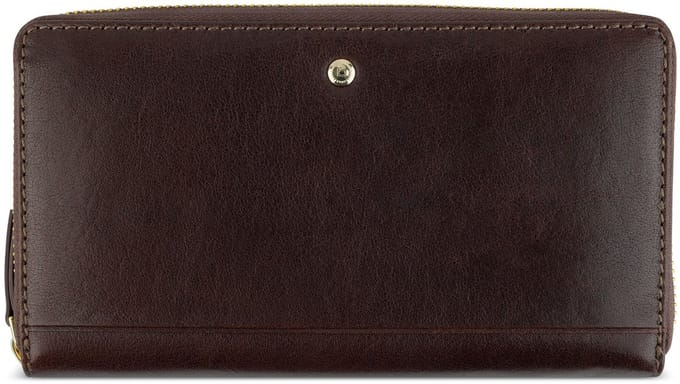 bugatti portemonnee Neaples Ladies Wallet Zip Around Brown donkerbruin