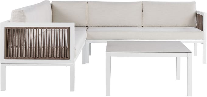 BORELLO - Loungeset voor 4 - Crème - Aluminium