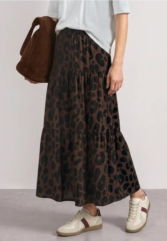 Maxirok met volants en print
