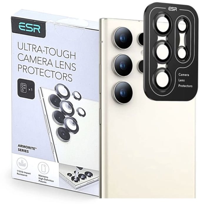 ESR Camera Lens Protector Geschikt voor Samsung Galaxy S24 Ultra | Glas | Case Friendly | met Applicator | Zwart