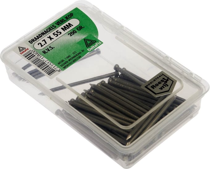 Deltafix spijkers 2,7 x 55 mm - RVS - verloren kop