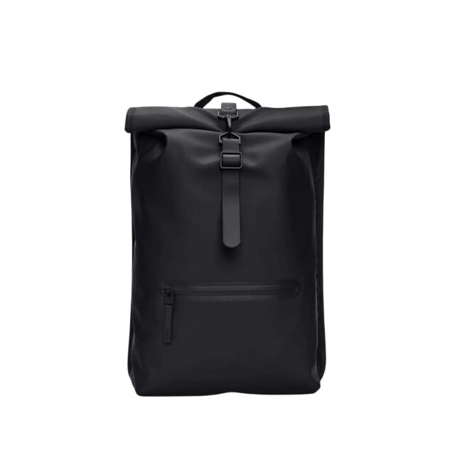 Rains Rolltop W3 Unisex Rugzak - Zwart