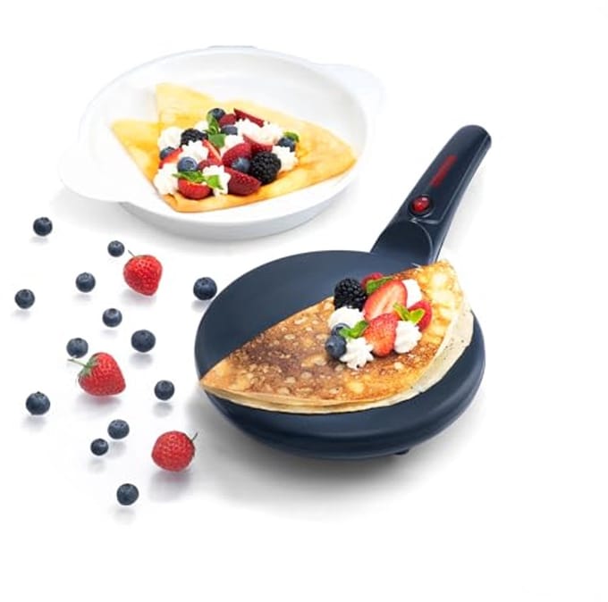 Compacte Crêpe Maker met Automatische Deegdompeling en Keramische Antiaanbaklaag