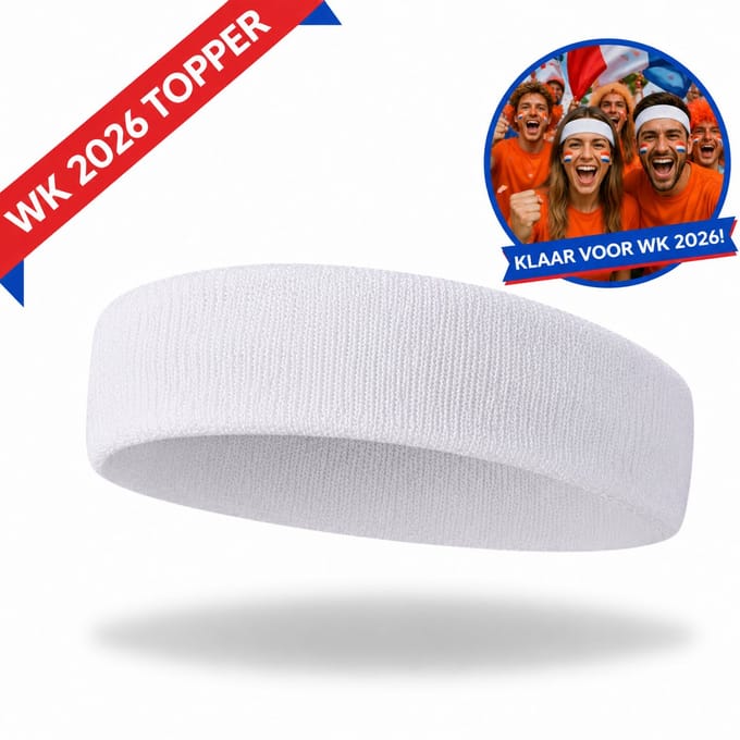 Hypify - Hoofdband - Wit - WK2026 - One size - Haarband - Zweetband