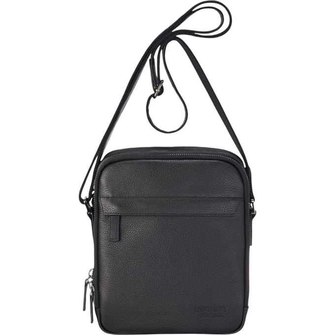 Echte leren zwarte vintage messenger crossbody reistas - Hawthrone