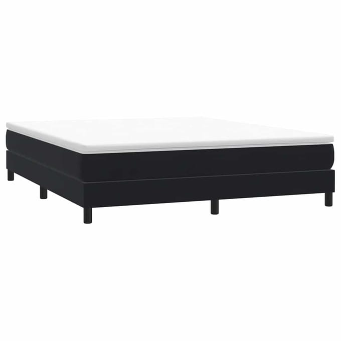 vidaXL - Boxspring - zonder - matras - fluweel - zwart - 180x210 - cm