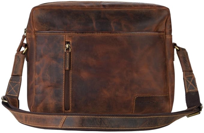 GREENBURRY schoudertas Vintage Reporter Bag Brown bruine