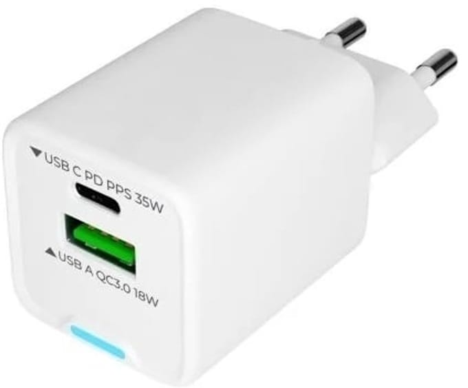 OneOne 35W super snellader met 2 poorten. USB C en USB A. GAN Quick Charge lader. PD PPS oplader adapter past op Kobo (Rakuten) eReader Elipsa, Elipsa 2E, Sage, Libra 2, Libra Colour, Clara 2E, Clara Colour, Clara BW - Kindle (Amazon) Scribe