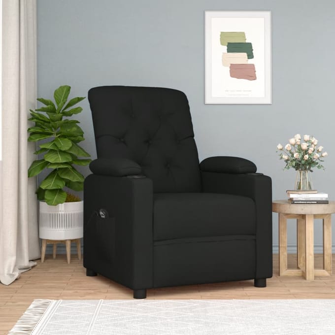 vidaXL - Fauteuil - verstelbaar - elektrisch - stof - zwart