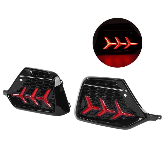 1 Paire de Feux de Pare-chocs Arrière Clignotant Dynamique Remplacement pour Honda Civic Hatchback 2016 2020 black