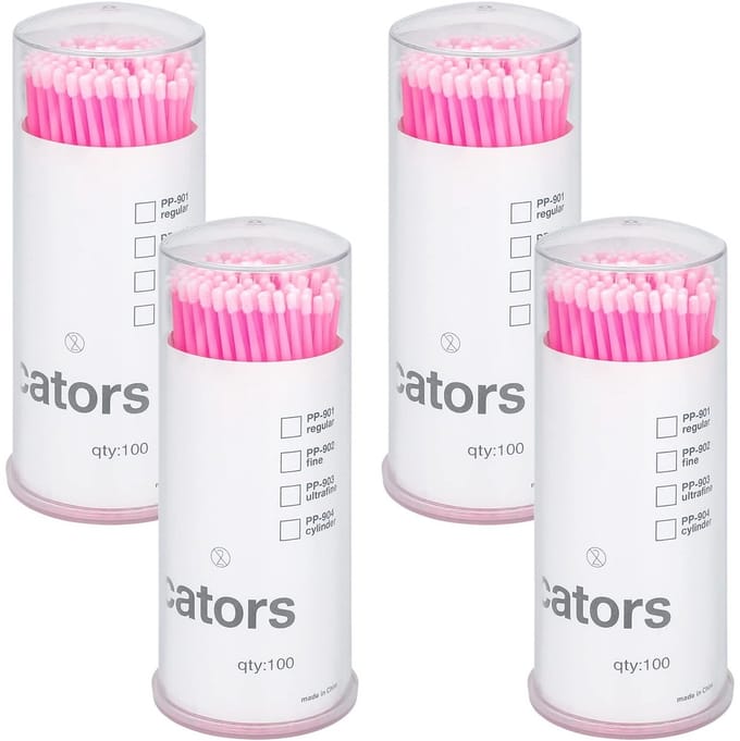 Allecto - Micro Brushes - Eyelash Brushes - Voor het aanbrengen van make-up - Pink - Micro Applicators - Ideaal voor precisiewerk - Geschikt voor e...