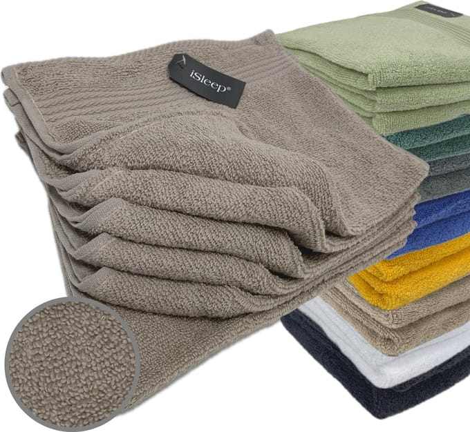 iSleep Terry Gastendoekje - 6 Stuks - 30x50 cm - Taupe