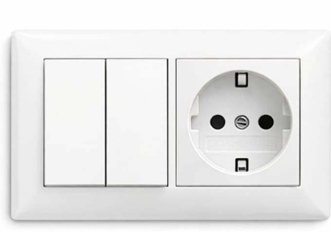 Busch-Jaeger -Balance -wit- Wandcontactdoos 1x - Serie schakelaar 1 x set