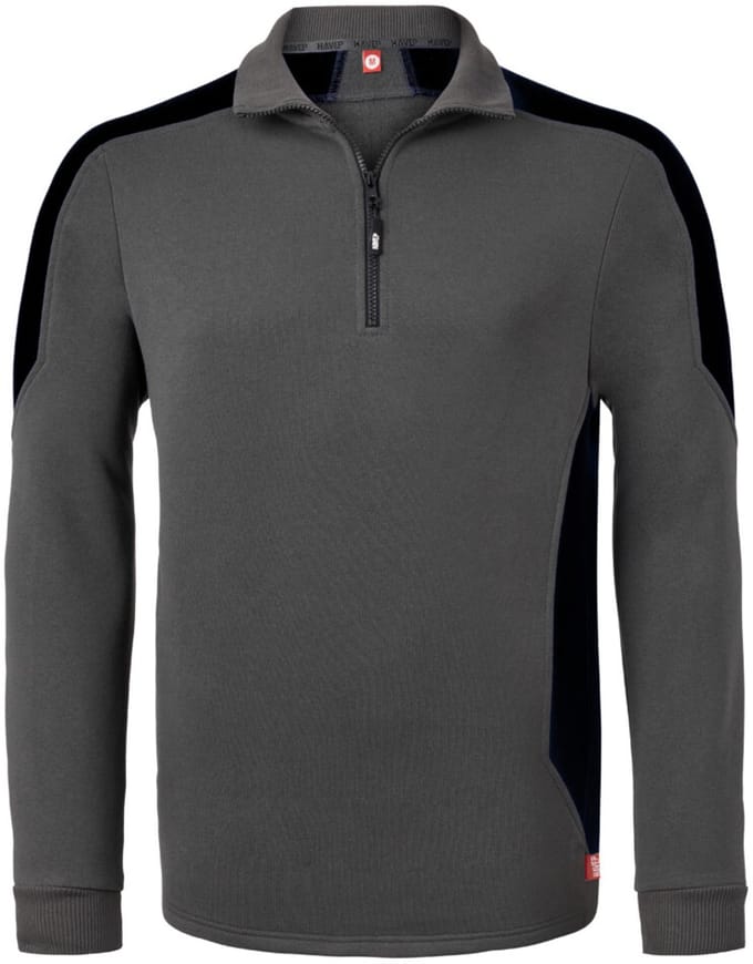HAVEP Zipsweater Bicolor 10076 - Charcoal/Zwart - XL