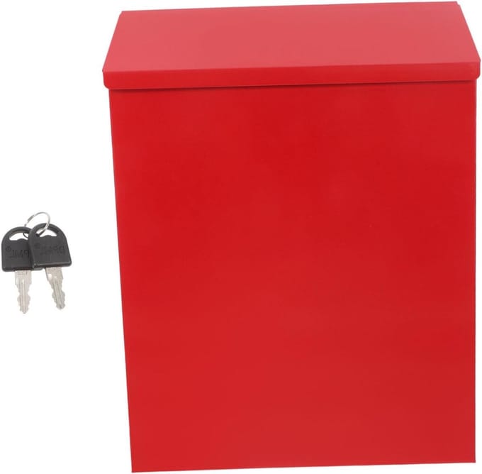 Wandbrievenbus - Postbak - Post ontvangen - Afsluitbaar slot - 29.4 cm - Rood