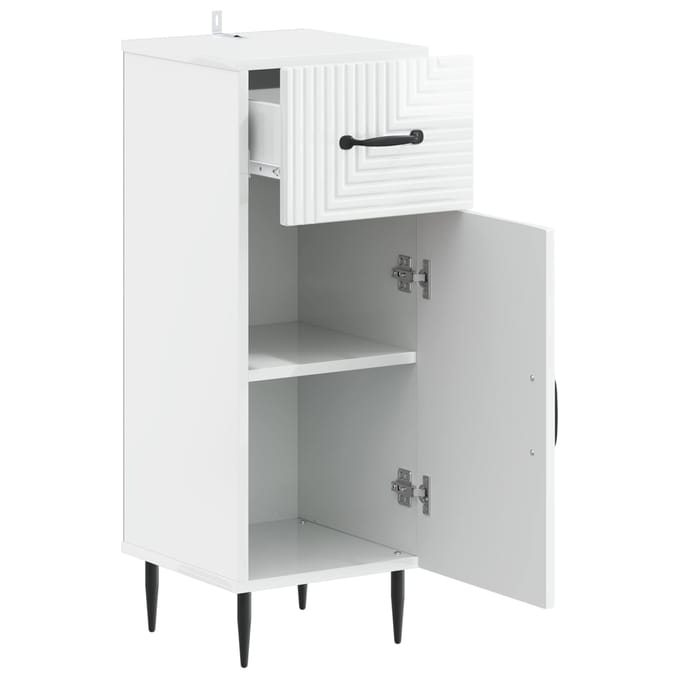vidaXL - Badkamer - Opbergkast - HAARLEM - Hoogglans - Wit - 30 - x - 31 - x - 80 - cm