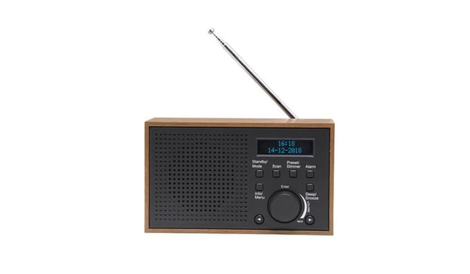 Denver DAB-46 / Retro FM radio / DAB + / LCD Display / Alarmfunctie / Donker Grijs